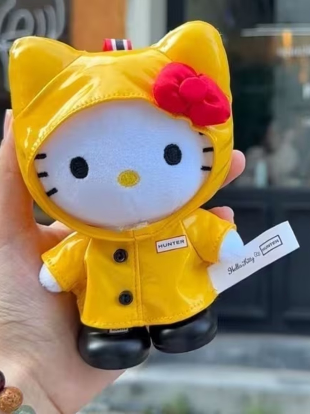 Hello Kitty Hunter Raincoat Plush purse charm